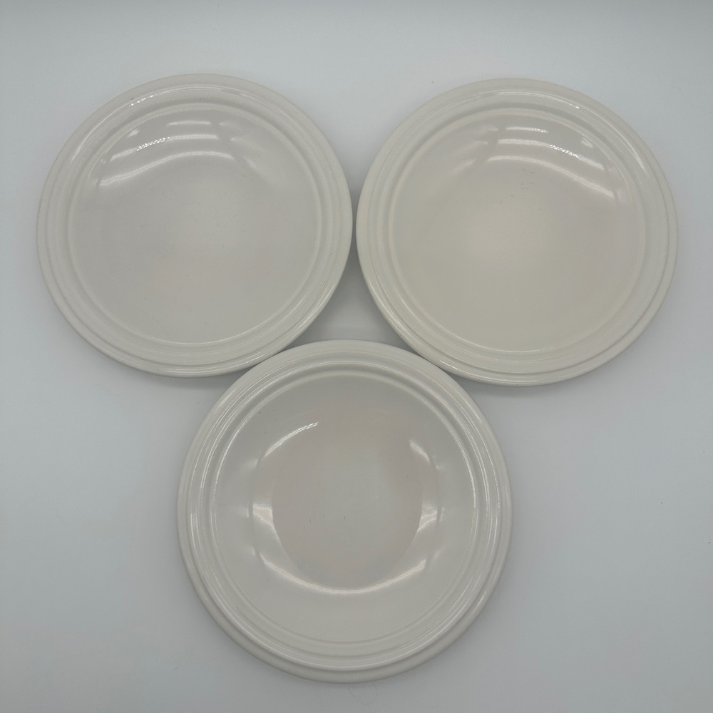 Pfaltzgraff Terrace White Salad Plates Set of 3 Stoneware USA Made 7.75 Inch